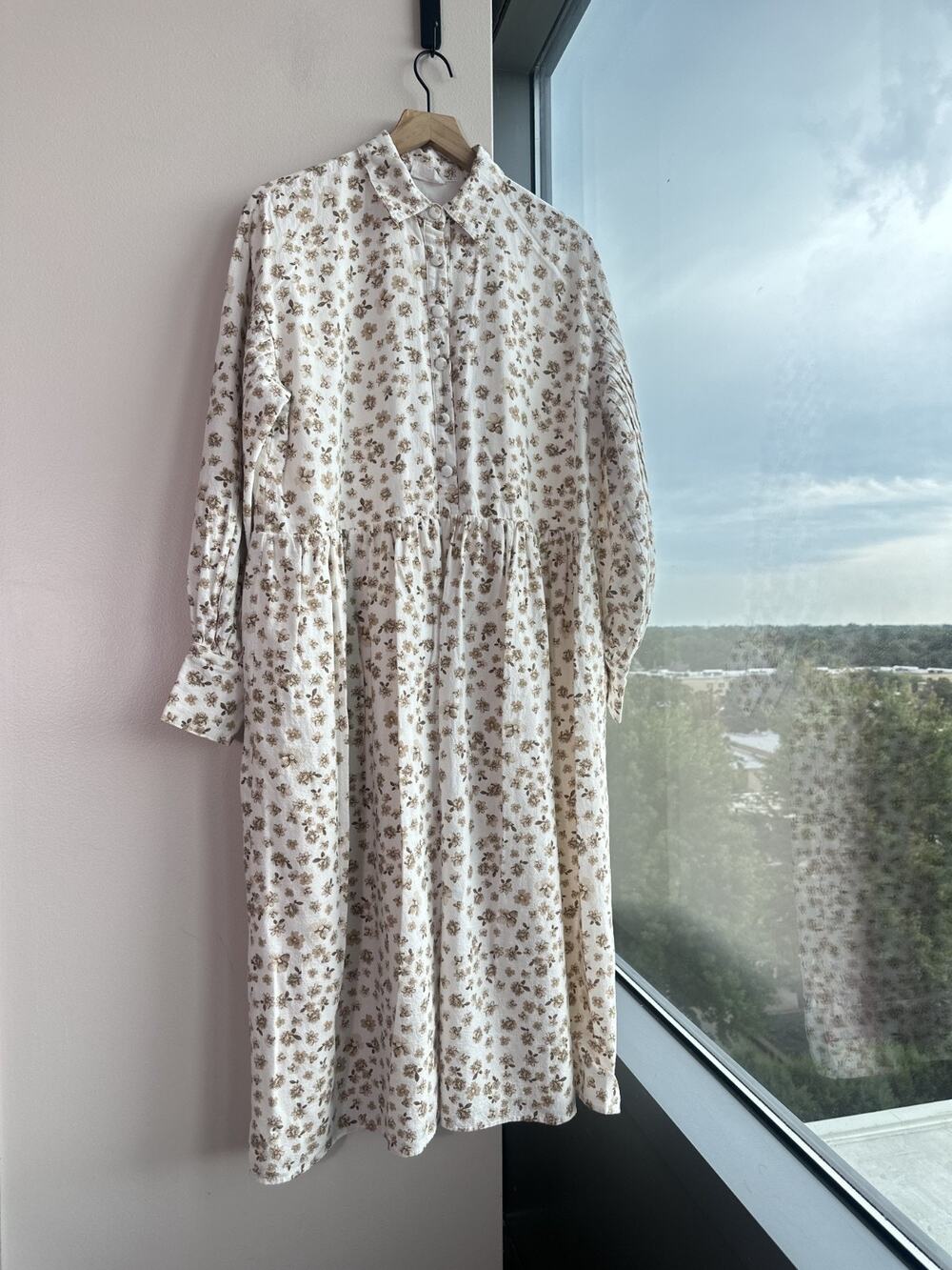 Girl and The Sun Breezy Vintage Inspired Coastal Beachy Billowy Sleeve Dress M